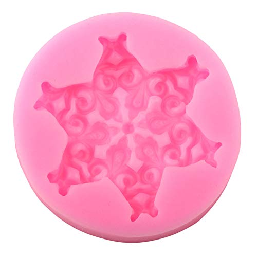 WQSD Molde de Silicona con Borde de Estrella de Filigrana, Molde de Silicona para Tartas, Herramienta de decoración de Pasteles de Boda, Molde para Chocolate y Caramelo