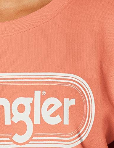 Wrangler Crew Sweat Sudadera, Naranja (Papaya Punch A01), Large para Mujer