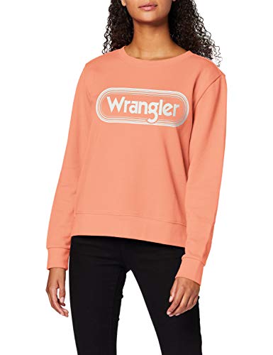 Wrangler Crew Sweat Sudadera, Naranja (Papaya Punch A01), Large para Mujer