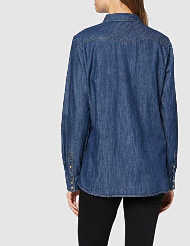 Wrangler LS Denim Shirt Blusa, Azul (Dark Indigo X1e), X-Small para Mujer