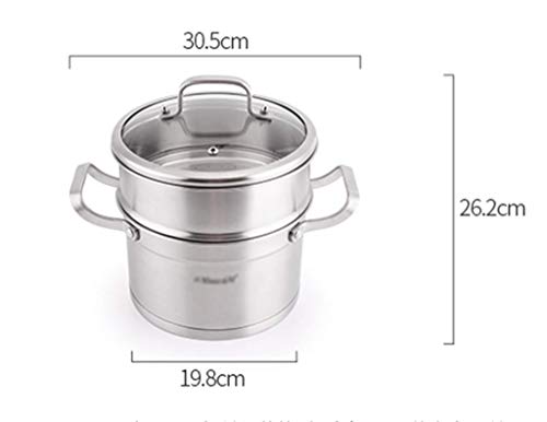 WSJ - Olla con mango de acero inoxidable, Hotel Kitchen Company, olla de vapor para cafetería, albóndigas y mariscos, 20 cm de diámetro (tamaño: 20 x 20 x 26,2 cm), 20*20*26.2CM