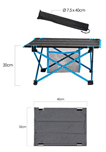 WSXDG Mini Mesa Plegable, Luz Portátil, Barbacoa, Mesa De Picnic, Acampar Al Aire Libre, Aleación De Aluminio