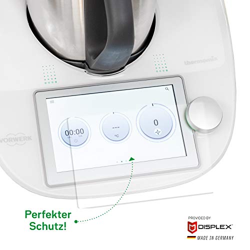 Wundermix - Protector de pantalla de cristal híbrido para Thermomix TM6 (protección contra golpes, golpes y golpes, extremadamente resistente a arañazos y duradero)