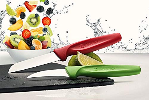 Wusthof - Juego de cuchillos para pelar frutas y verduras, 2 piezas para decorar, pelar, picar en dados, color rojo