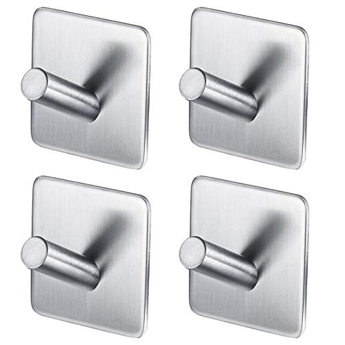 Wwin - Ganchos Adhesivos ganchos colgadores de pared para Baño Cocina Oficina Dormitorio,4-Pack