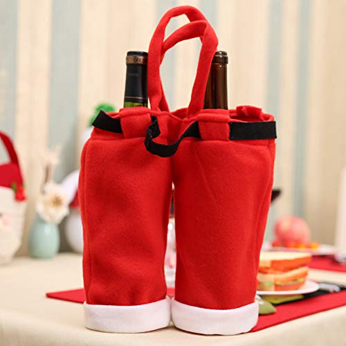 WWLIN Botella de Regalo de Botella de Bebidas carbonatadas de Jugo de Vino Grande, Bolsa de Dulces de Navidad, Cubierta de Botella, decoración navideña para Fiesta en casa