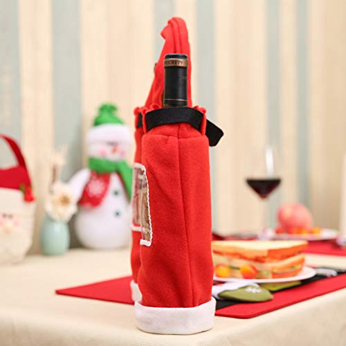 WWLIN Botella de Regalo de Botella de Bebidas carbonatadas de Jugo de Vino Grande, Bolsa de Dulces de Navidad, Cubierta de Botella, decoración navideña para Fiesta en casa