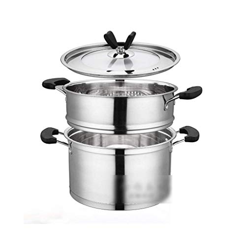 WXXSL Vapor de Acero Inoxidable 26cm Acero Inoxidable de 3 Niveles Espesar Tres Pisos Vapor Utensilios de Cocina Sartenes Sartén Caldera Multicapa Tres Pisos