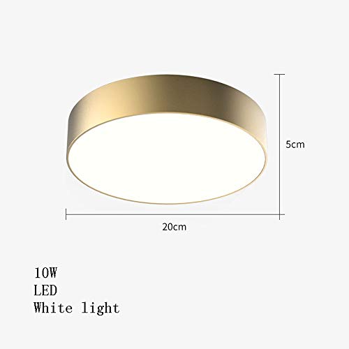 Wylolik De techo moderna Lámpara 10W 24W 36W LED mate del oro cierre redondo de montaje empotrado Pantalla de acrílico accesorio de iluminación de acero cocina simple accesorio ligero for Comedor Dorm