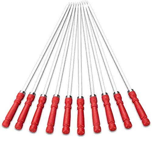 Wyy Duradera Brochetas, Pinchos de Acero Inoxidable for Asar, Mango de plástico Kabob Pinchos for Asar for Viajar y Camping Alta Resistencia al Calor (Size : 10pcs)