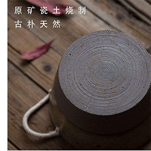 WZNING Cesta de Estilo japonés legumbre de Fruta de la Fruta de cerámica Inicio Retro Cuenco Cuenco de Sopa del Recipiente de Mezcla con la manija/Oído 7 Pulgadas (Size : GCGFVDA)