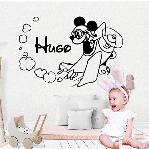 wZUN Adhesivos de Pared Personalizados Nombre Personalizado calcomanías de Pared decoración habitación de bebé Fondo de Pantalla 36x51cm