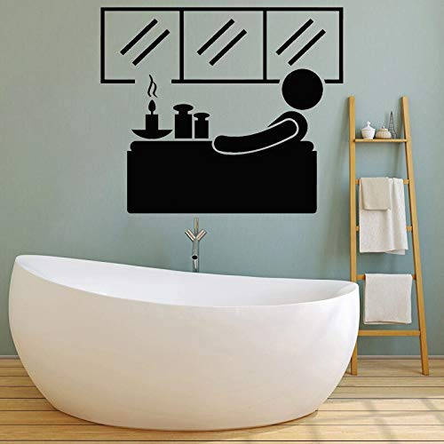 wZUN Calcomanía de Vinilo para Pared, Pegatinas de SPA, decoración de habitación de Ocio, baño, Mural Impermeable, Estilo de Vida Saludable, 33X38cm