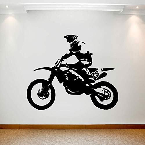 wZUN Motocross Rider Pared calcomanía Vinilo Pegatina Dormitorio decoración del hogar Arte Mural Impermeable 42X50cm