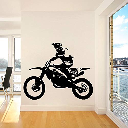 wZUN Motocross Rider Pared calcomanía Vinilo Pegatina Dormitorio decoración del hogar Arte Mural Impermeable 42X50cm