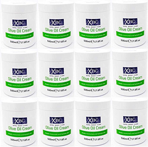 XBC Crema de aceite de oliva * Hidrata e hidrata profundamente la piel* 500 ml (12 unidades)