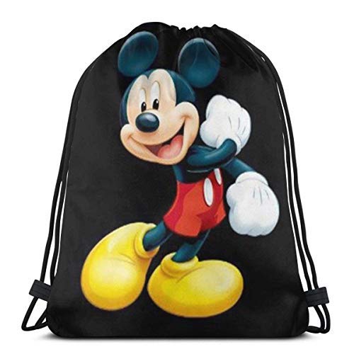 XCNGG Bolsa con cordón Bolsa con cordón Bolsa portátil Bolsa de Gimnasio Bolsa de Compras Classic Drawstring Bag-Happy Mouse Gym Backpack Shoulder Bags Sport Storage Bag for Man Women