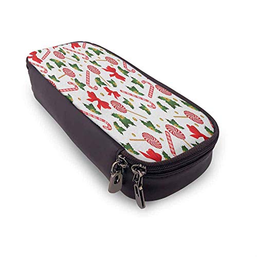 XCNGG Bolsa protectora de bastón de caramelo, muérdago de bayas de acebo, comida azucarada tradicional estampada en rojo y blanco en palos para la escuela, oficina, organización estacionaria, multicol