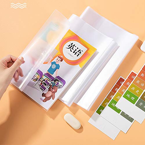 XGzhsa Fundas Plastificar A4, Cubierta de Libro Transparente, Espesar Las Cubiertas de Libros Impermeables Transparentes Reutilizables y Ajustables de plástico para el hogar de la Escuela (10 Piezas)