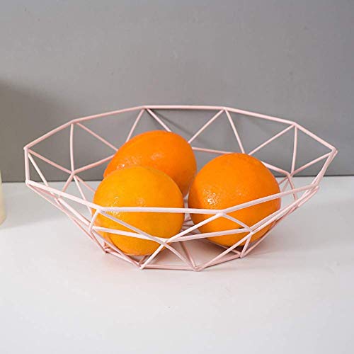 XHCP Frutero - Cesta de Frutas de Metal para encimera Estante para Verduras - Gran Capacidad, Peso Ligero, Frutas, Verduras, Huevos, Pan, Recipiente para Almacenamiento, Rosa