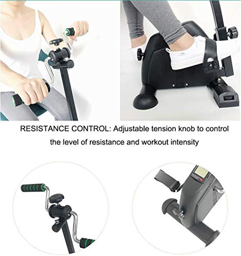 XHLLX Pedal Portátil Ejercitador - Mano, Brazo Y Pierna Máquinas De Ejercicios Venta Ambulante con El Monitor LCD - Ajustable Aparatos De Ejercicios De Rehabilitación para Personas Mayores