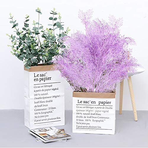 XHXSTORE 4pcs Flores Artificiales Pequeñas Decoración 6 Ramillete Planta Artificial Decorativas Hierba Pampas Plastico de Flores para Boda Hogar Fiesta Terraza Escritorio Jarrones Mesa Púrpura