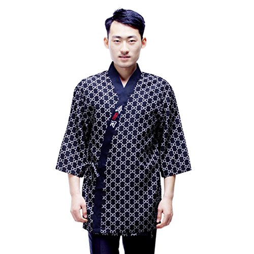 Xianheng Chaqueta de Chef Kimono Cocinero Camarero Uniforme de Trabajo de Estilo Japones 2XL