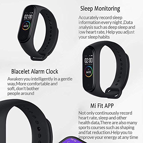 Xiaomi Band 4 Pulsera de Fitness Inteligente Monitor de Ritmo cardíaco 135 mAh Pantalla Color Bluetooth 5.0 más Reciente 2019, Negro