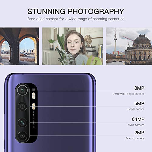 Xiaomi Mi Note 10 Lite Teléfono 6GB RAM + 128GB ROM, 6,47” 3D Curved Display, Procesador Snapdragon 735G Octa-Core, 16MP Frontal y 64MP+8MP+5MP+2MP AI Quad Cámara Trasera Versión Global (Morado)