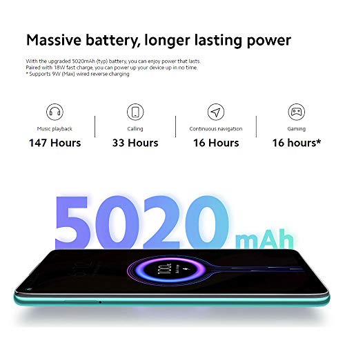 Xiaomi Redmi Note 9 - Smartphone de 6.53” FHD (DotDisplay, 4 GB RAM, 128 GB ROM, cámara Quad de 48 MP, Hotshot 3.5 mm, Headphone Jack, batería de 5020 mAh) Polar White [International Versión]