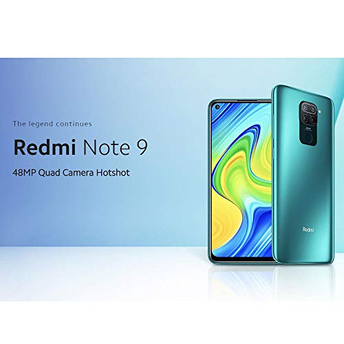 Xiaomi Redmi Note 9 - Smartphone de 6.53” FHD (DotDisplay, 4 GB RAM, 128 GB ROM, cámara Quad de 48 MP, Hotshot 3.5 mm, Headphone Jack, batería de 5020 mAh) Forest Green