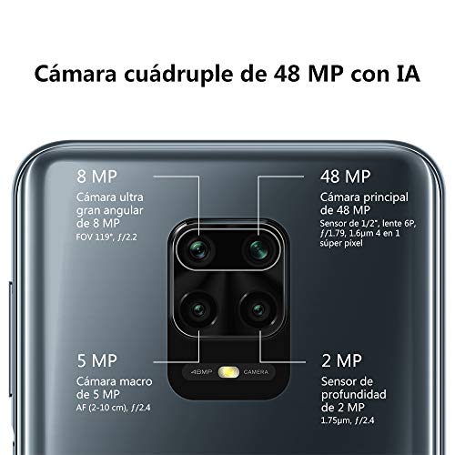 Xiaomi Redmi Note 9S - Smartphone de 6.67" FHD+ (DotDisplay, Snapdragon 720G, 4 GB RAM, 64 GB ROM, cámara cuádruple de 48 MP, bateria de 5020mAh) Glacier White [International Version]