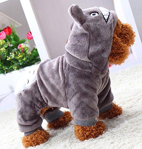 Xiaoyu cachorro cachorro perro mascota ropa de mascotas sudadera abrigo abrigo abrigo cachorro cachorro abrigo abrigo de invierno abrigo perrito traje de moda, gris, M
