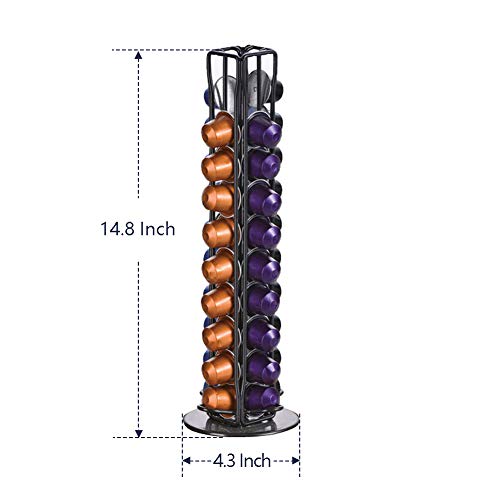 XIAPIA Dispensador Capsulas Nespresso,Porta Capsulas Nespresso 40 Soporte Capsules Compatibles Cápsulas para Cafetera 360 ° Giratorio