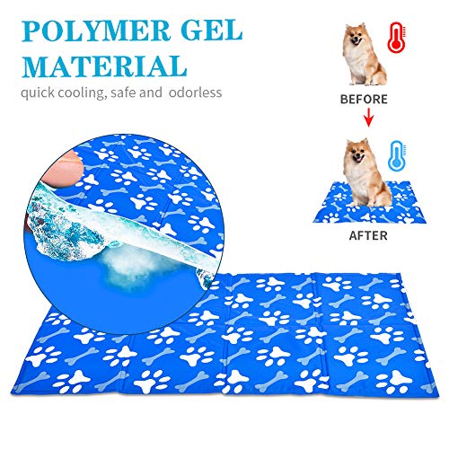 XIAPIA Manta Refrigerante Perro Alfombrilla de Refrigeración Alfombra Refrescante Colchoneta Cama Gato Frio Animales Colchon Mascotas para Verano,Coche Enfriador Mediano/Grande/XL (L（50 * 90 cm）)