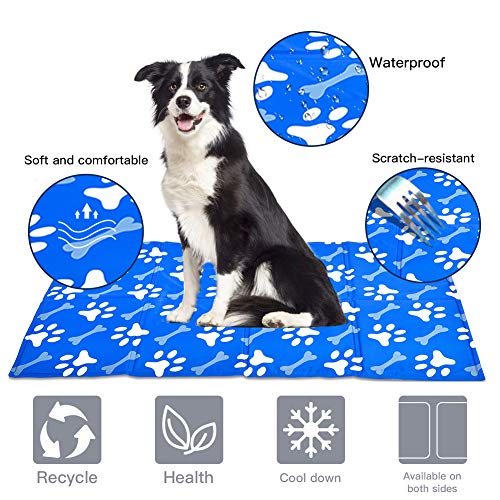 XIAPIA Manta Refrigerante Perro Alfombrilla de Refrigeración Alfombra Refrescante Colchoneta Cama Gato Frio Animales Colchon Mascotas para Verano,Coche Enfriador Mediano/Grande/XL (L（50 * 90 cm）)