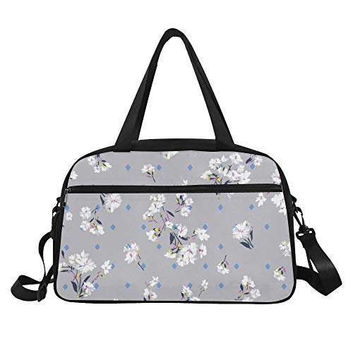 XiexHOME Bolsos de Mujer para la Venta Noble Romántica Primavera Blanca Peonía Yoga Bolsos de Gimnasio Bolsos de Deporte Bolsos de Lona Bolsa de Zapatos para Equipaje Deportivo Mujeres al Aire Libre