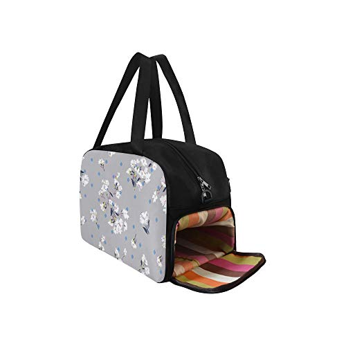 XiexHOME Bolsos de Mujer para la Venta Noble Romántica Primavera Blanca Peonía Yoga Bolsos de Gimnasio Bolsos de Deporte Bolsos de Lona Bolsa de Zapatos para Equipaje Deportivo Mujeres al Aire Libre