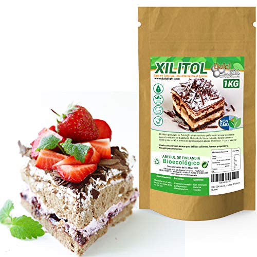 Xilitol 100% Natural Ecologico 3Kg Azucar de Abedul de Finlandia + 10 sobres Regalo de Nuevo Edulcorante Moreno DULCILIGHT el sabor natural del azucar.