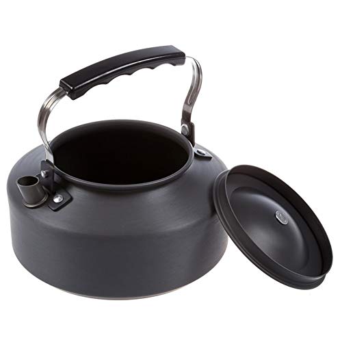 XINGJIJIJIA 1.1L portátil Ultraligero al Aire Libre Que va de excursión de Picnic hervidor de Agua Tetera Cafetera de Aluminio anodizado (Capacity : 1 2L, Color : Dark Grey)