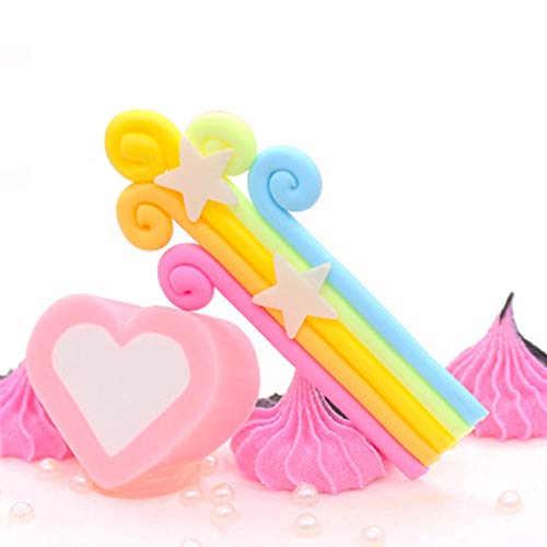 Xinlie Cloud Rainbow Cake Toppers Cake Decoration Decoración para Tarta Suministros del Arco Iris De La Torta De Boda Pastel De Cumpleaños De La Decoración For Kids Girls Birthday Shower Party(15 PCS)