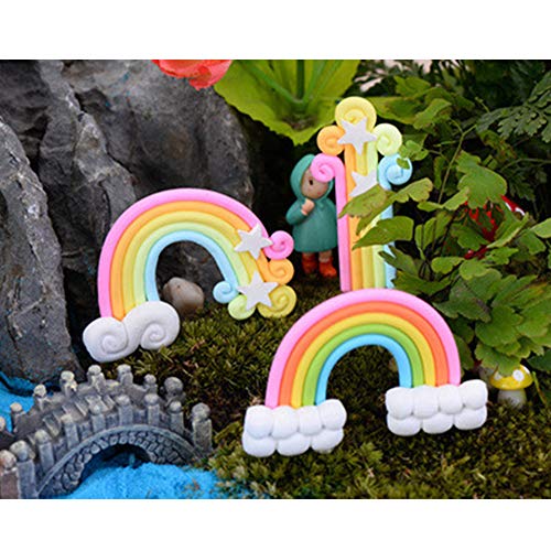 Xinlie Cloud Rainbow Cake Toppers Cake Decoration Decoración para Tarta Suministros del Arco Iris De La Torta De Boda Pastel De Cumpleaños De La Decoración For Kids Girls Birthday Shower Party(15 PCS)