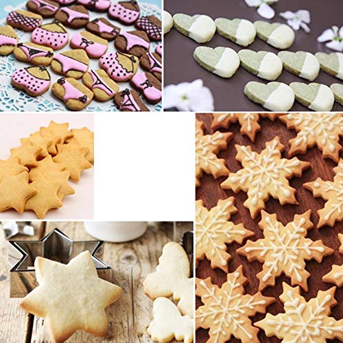 Xinlie Cortadores de Galletas Navideñas Cortadores de Galletas de Acero Inoxidable para Galletas de Navidad Navideñas Juego de Cortadores de Galletas para Galletas de Fondant para Hornear (10 PCS)