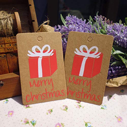 Xinlie Etiquetas de Papel Kraft Etiquetas de Regalo Etiquetas de Boda Etiquetas de Navidad Etiquetas de Regalo de Navidad Christmas Etiquetas para Etiqueta de Envoltura de Regalo de Navidad (160PCS)