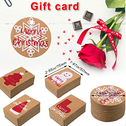 Xinlie Etiquetas de Papel Kraft Etiquetas de Regalo Etiquetas de Boda Etiquetas de Navidad Etiquetas de Regalo de Navidad Christmas Etiquetas para Etiqueta de Envoltura de Regalo de Navidad (160PCS)