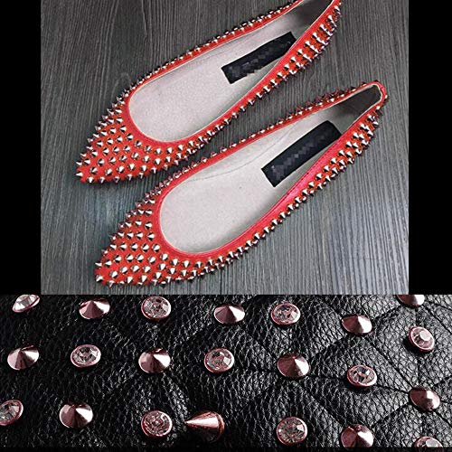 Xinlie Tachuelas con pinchos plateado Cono picos Screwback remaches tachuelas Metal Bullet Stud Spike Punk Cinturón Bolsa Leathercraft Clothes Cone Rivet Cone Spikes Screwback Studs7 × 10mm(100Pieces)