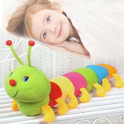 xinyawl Juguete de Felpa 50CM Colorido Largo cognitivo Gusano de Felpa Relleno muñeca Juguete Suave Gusano Almohada Regalo Educativo para el cumpleaños