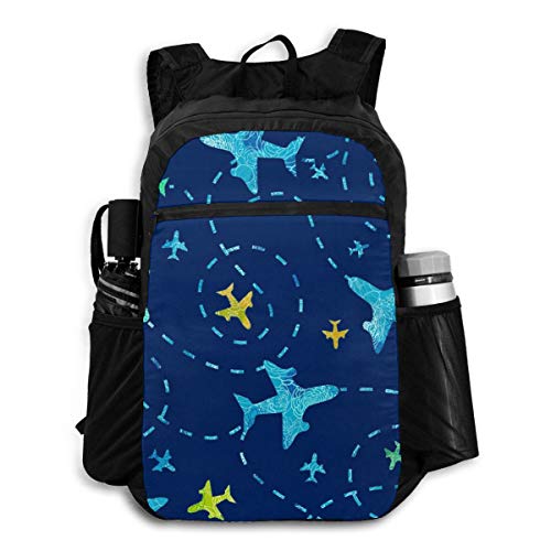 Xiongone - Mochila unisex de diseño único Nay Blue Airplane ultraligera, resistente al agua, plegable, de viaje, senderismo