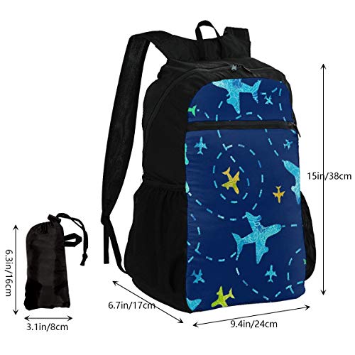 Xiongone - Mochila unisex de diseño único Nay Blue Airplane ultraligera, resistente al agua, plegable, de viaje, senderismo