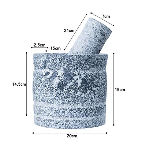 XM&XN Mayor Mortero Y Granito De Plagas,Antideslizante Mármol Amoladora De La Especia Piedra Molcajete Pill Crusher Machacador De Ajos Antiguo Plato De Guacamole para Kichten-i